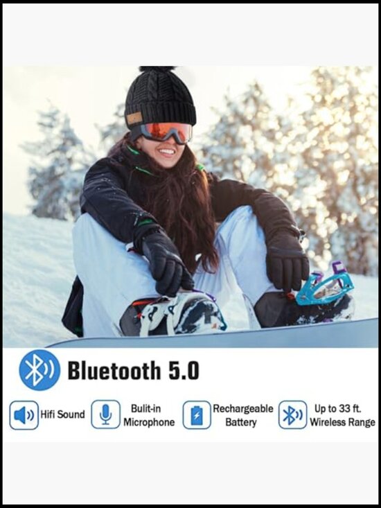 Bluetooth Beanie Hat with Wireless Headphones and Built-in Microphone main image 5